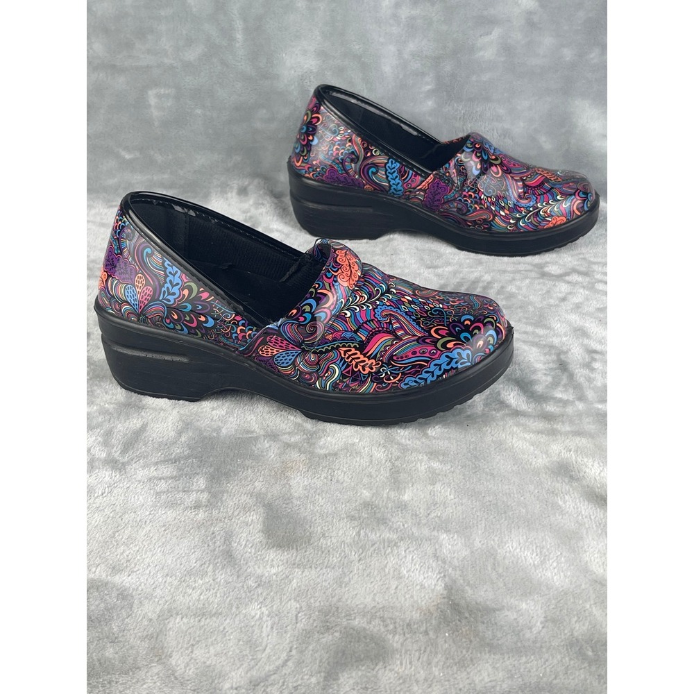Easy Street Laurie Clogs Womens 5.5 Multi-Color Excellent Paisley Slip Resistant - Picture 4 of 8